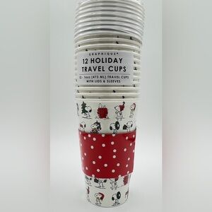 12 Snoopy Holiday Travel Cup Set